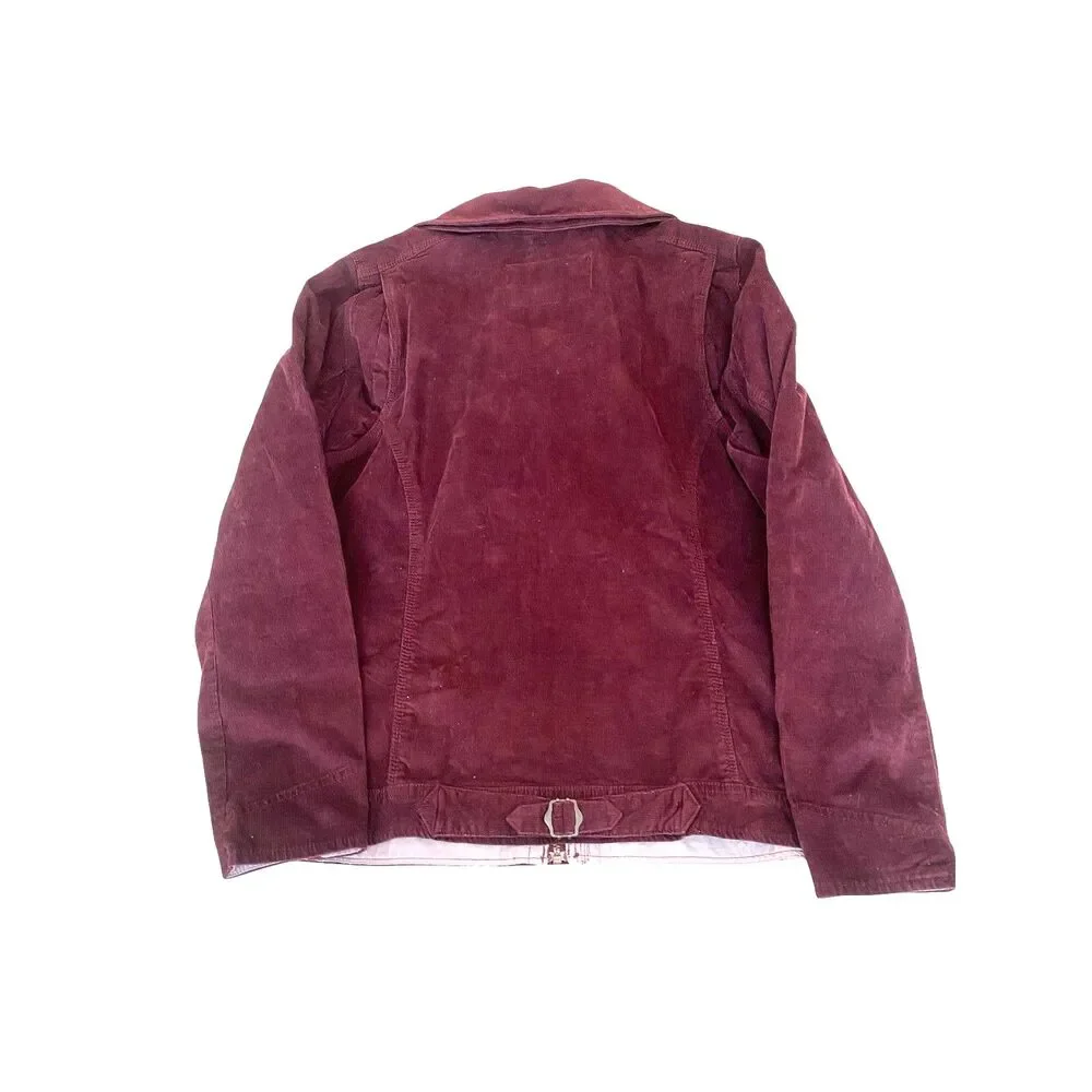 Eddie Bauer Corduroy Trucker Women's Jacket XL Burgundy Workwear Utility NWT - Picture 6 of 9